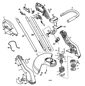 Trimmer Diagram and Parts List for GH400TY1  Black and Decker Trimmer